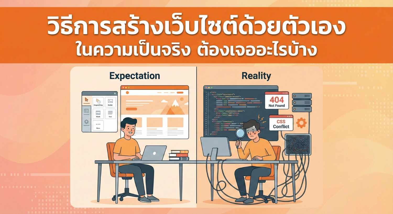 วิธี การ สร้าง เว็บไซต์ ด้วย ตัว เอง ในความเป็นจริง ต้องเจออะไรบ้าง